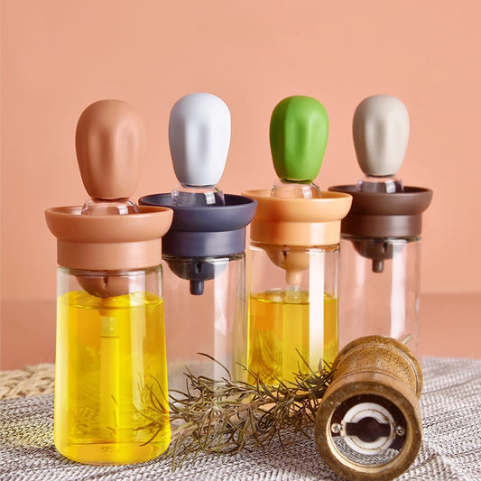 Four silicone glass oil containers