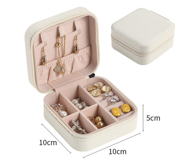 White Personalised Jewellery Box in use with dimensions