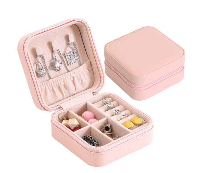 Pink Personalised Jewellery Box in use